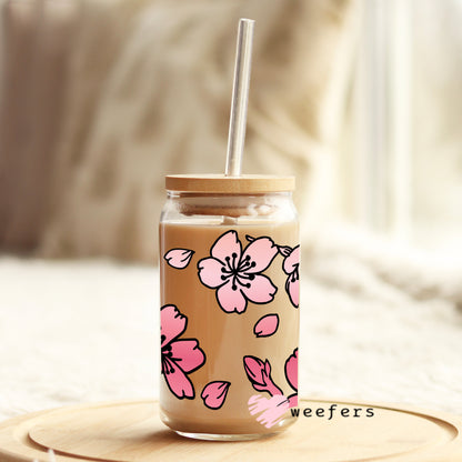 Blossom Pinks Libbey Glass Can Wrap UV DTF Sublimation Transfers - Weefers