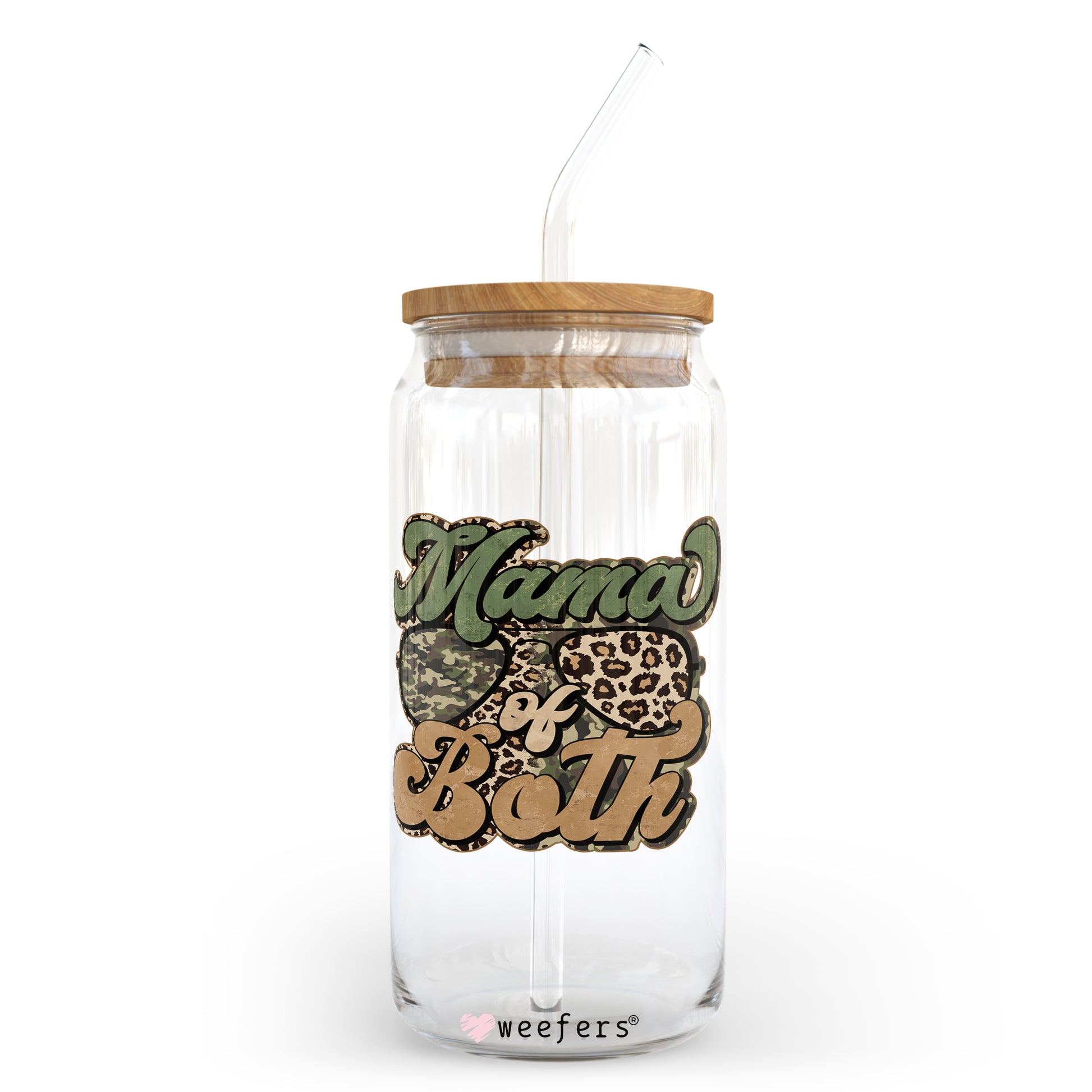 Mom of Both Camouflage 20oz Libbey Glass Can, 34oz Hip Sip, 40oz Tumbler UV DTF or Sublimation Decal Transfer - Weefers