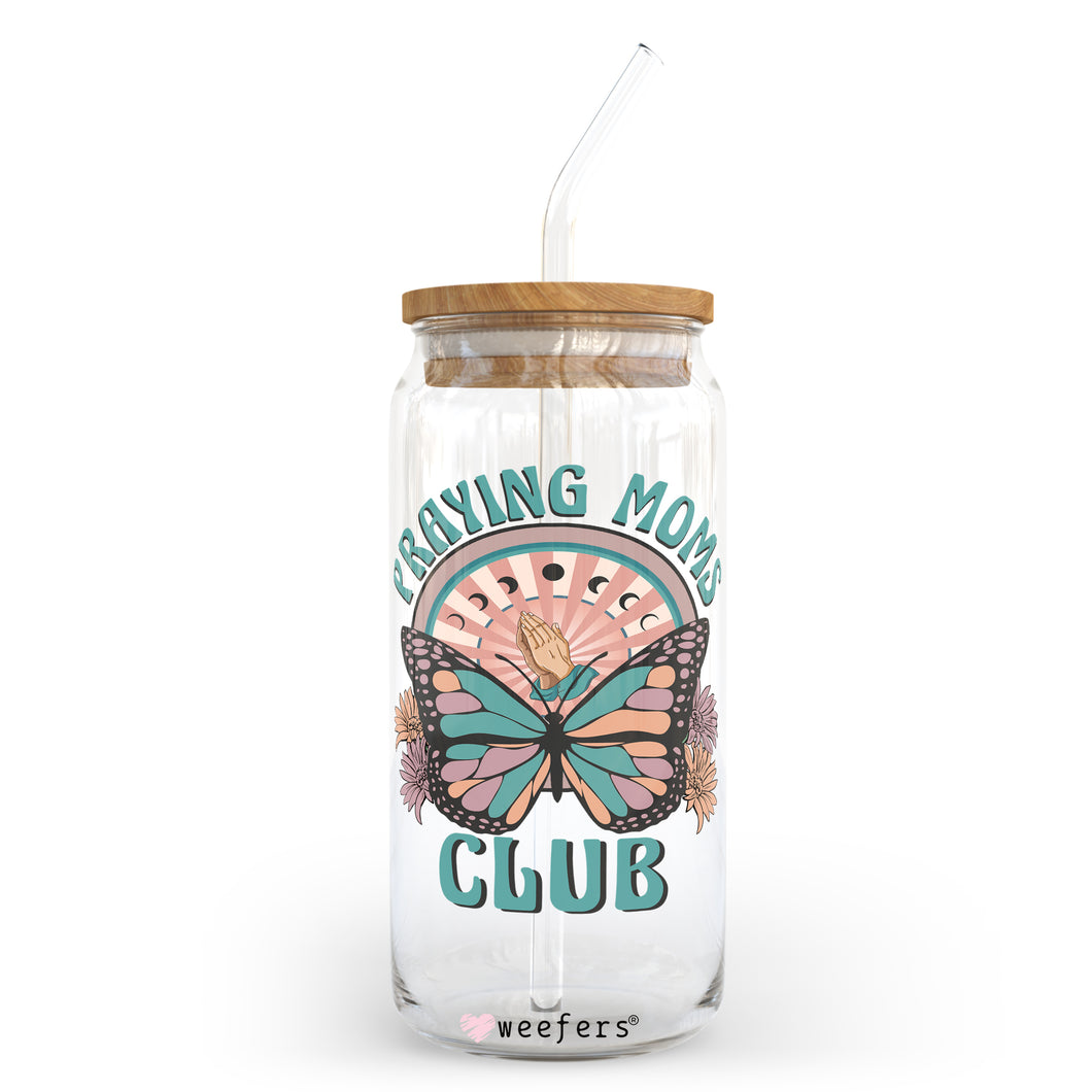 Praying Moms Club 20oz Libbey Glass Can UV-DTF or Sublimation Wrap - Decal