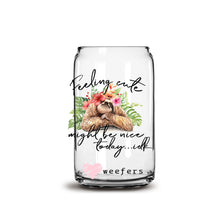 Load image into Gallery viewer, Sloth Feeling Cute 16oz Libbey Glass Can UV-DTF or Sublimation Wrap - Decal
