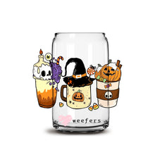 Load image into Gallery viewer, Halloween Coffee Latte 16oz Libbey Glass Can UV-DTF or Sublimation Wrap - Decal
