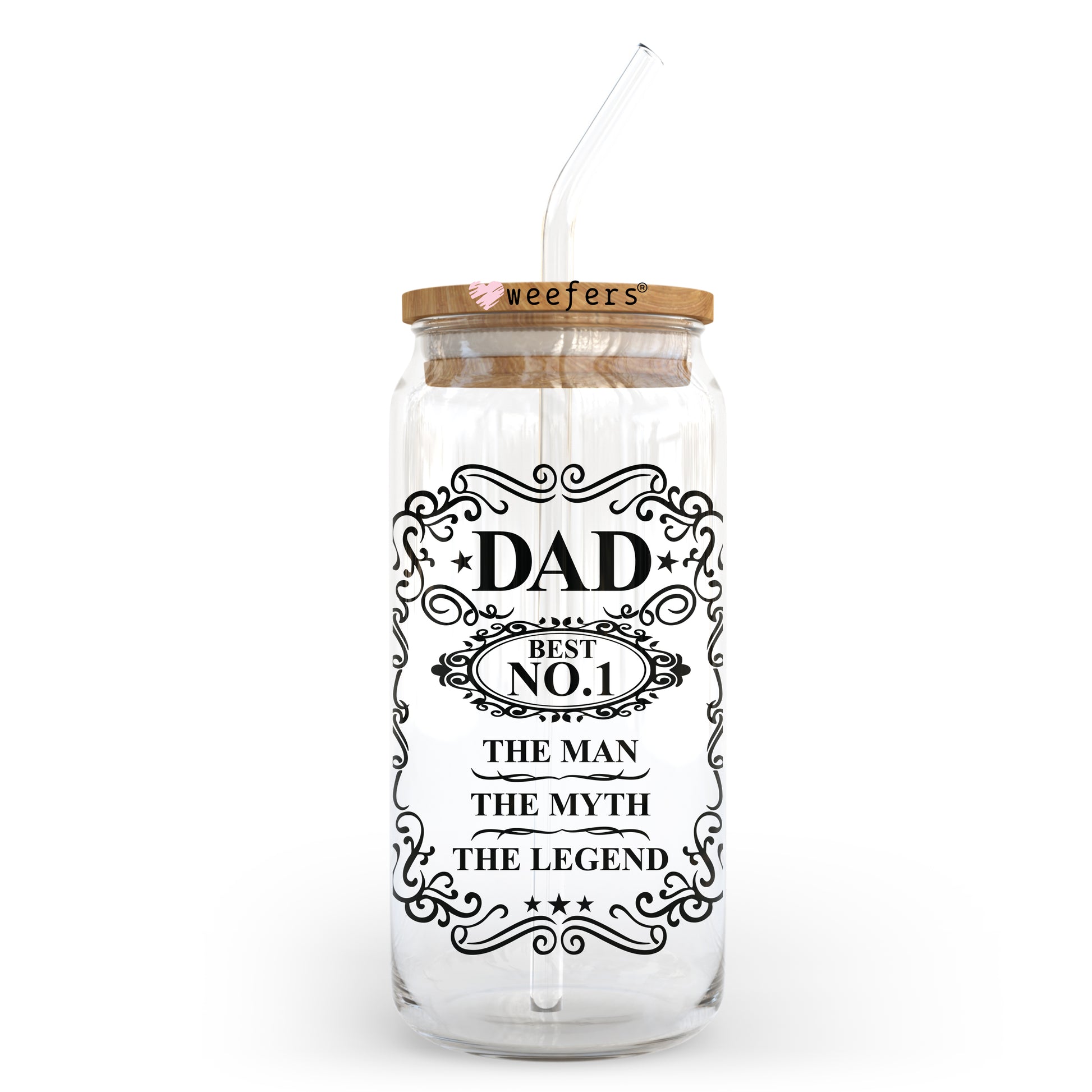 Dad the Myth the man the Legend 20oz Libbey Glass Can, 34oz Hip Sip, 40oz Tumbler UV DTF or Sublimation Decal Transfer - Weefers