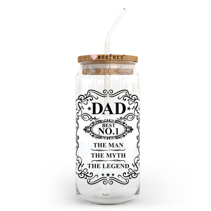 Dad the Myth the man the Legend 20oz Libbey Glass Can, 34oz Hip Sip, 40oz Tumbler UV DTF or Sublimation Decal Transfer - Weefers