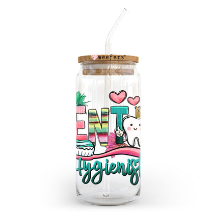 Dental Hygienist 20oz Libbey Glass Can UV DTF or Sublimation Wrap - Decal Transfer Weefers