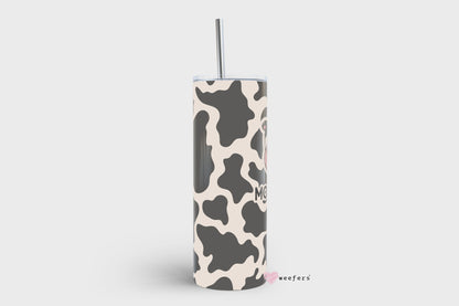 20oz Skinny Tumbler Wrap - Moody AF Cow Print