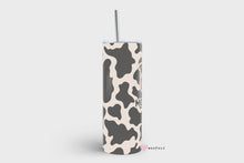 Load and play video in Gallery viewer, 20oz Skinny Tumbler Wrap - Moody AF Cow Print
