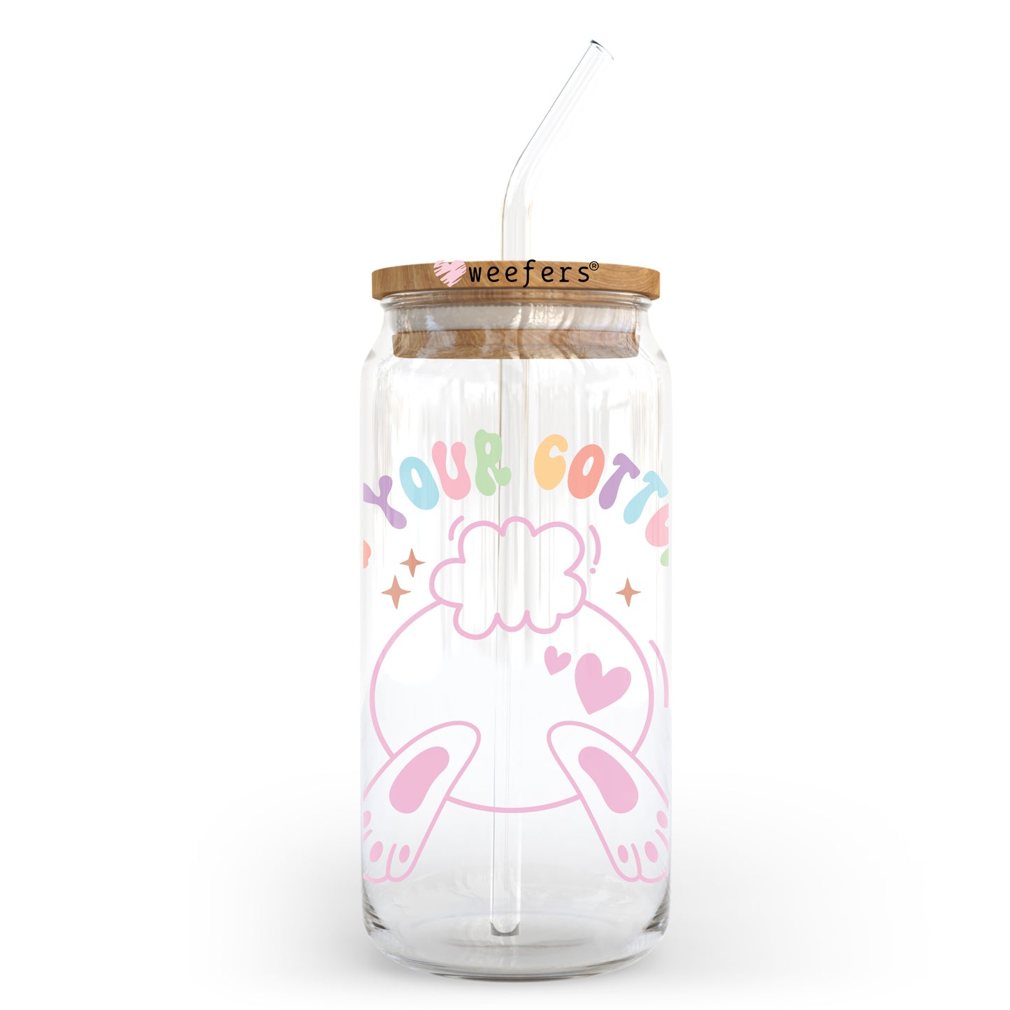 Shake your Cotton Tail Easter 20oz Libbey Glass Can UV DTF or Sublimation Wrap - Decal Transfer - Weefers