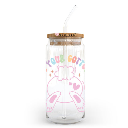 Shake your Cotton Tail Easter 20oz Libbey Glass Can UV DTF or Sublimation Wrap - Decal Transfer - Weefers