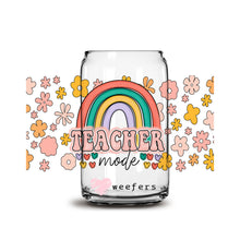 Load image into Gallery viewer, Teacher Mode Rainbow 16oz Libbey Glass Can UV-DTF or Sublimation Wrap - Decal
