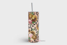 Load and play video in Gallery viewer, 20oz Skinny Tumbler Wrap - Floral Rose Gold Leopard Grandma
