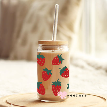 Strawberry Fields Libbey Glass Can Wrap UV DTF Sublimation Transfers - Weefers