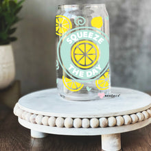 Load image into Gallery viewer, Squeeze The Day Lemon Libbey Glass Can Wrap UV-DTF Sublimation Transfers
