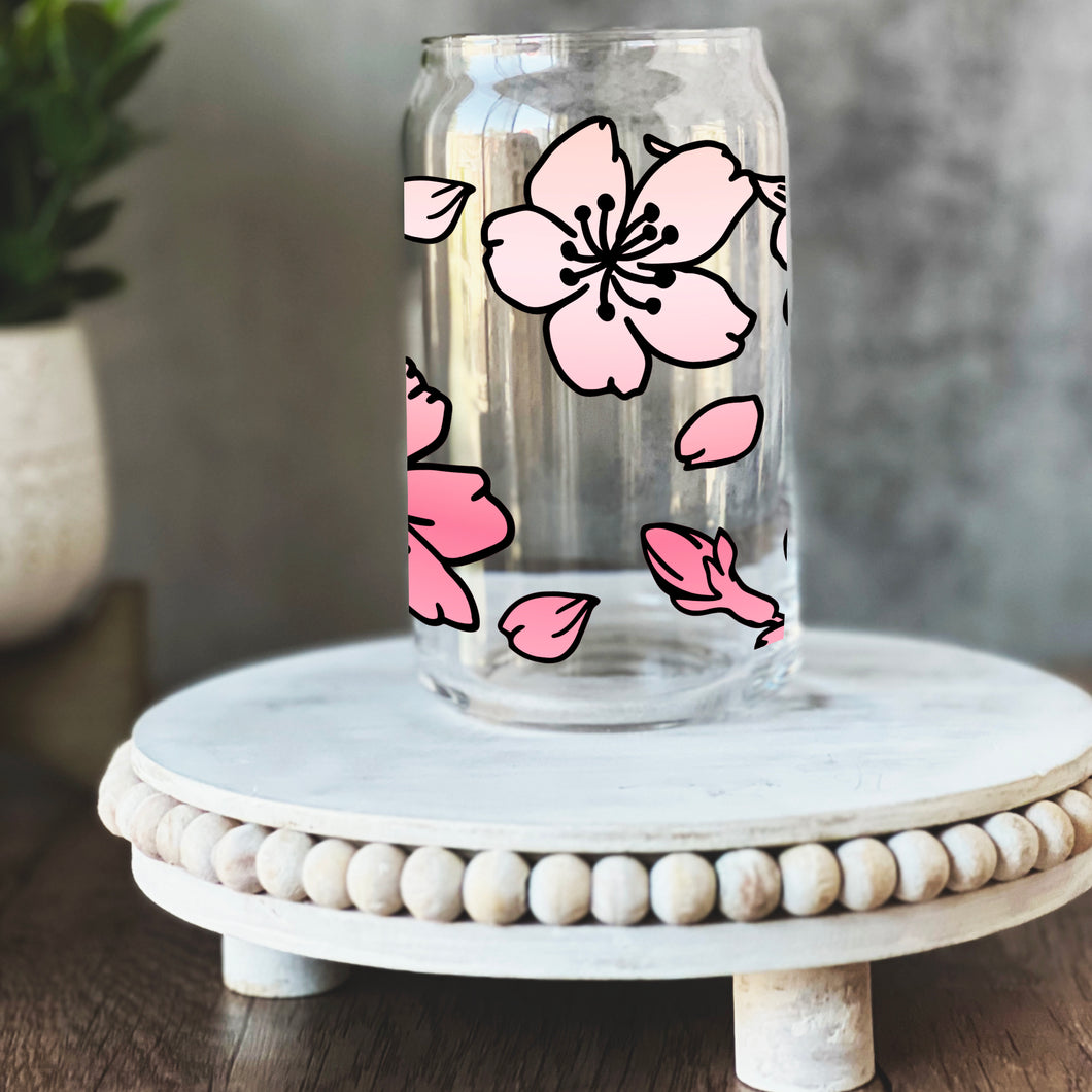 Blossom Pinks Libbey Glass Can Wrap UV-DTF Sublimation Transfers