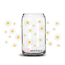 Load image into Gallery viewer, White and Yellow Daisies Libbey Glass Can Wrap UV-DTF Sublimation Transfers
