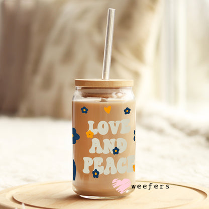 Love and Peace Libbey Glass Can Wrap UV DTF Sublimation Transfers - Weefers