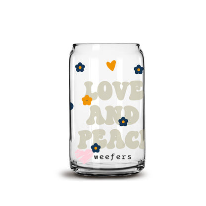 Love and Peace Libbey Glass Can Wrap UV DTF Sublimation Transfers - Weefers