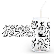 Load image into Gallery viewer, 16oz Libbey Glass Cup - Funny Ghost Middle Finger Halloween
