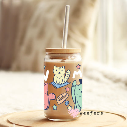 Retro Cat 2 Libbey Glass Can Wrap UV DTF Sublimation Transfers - Weefers