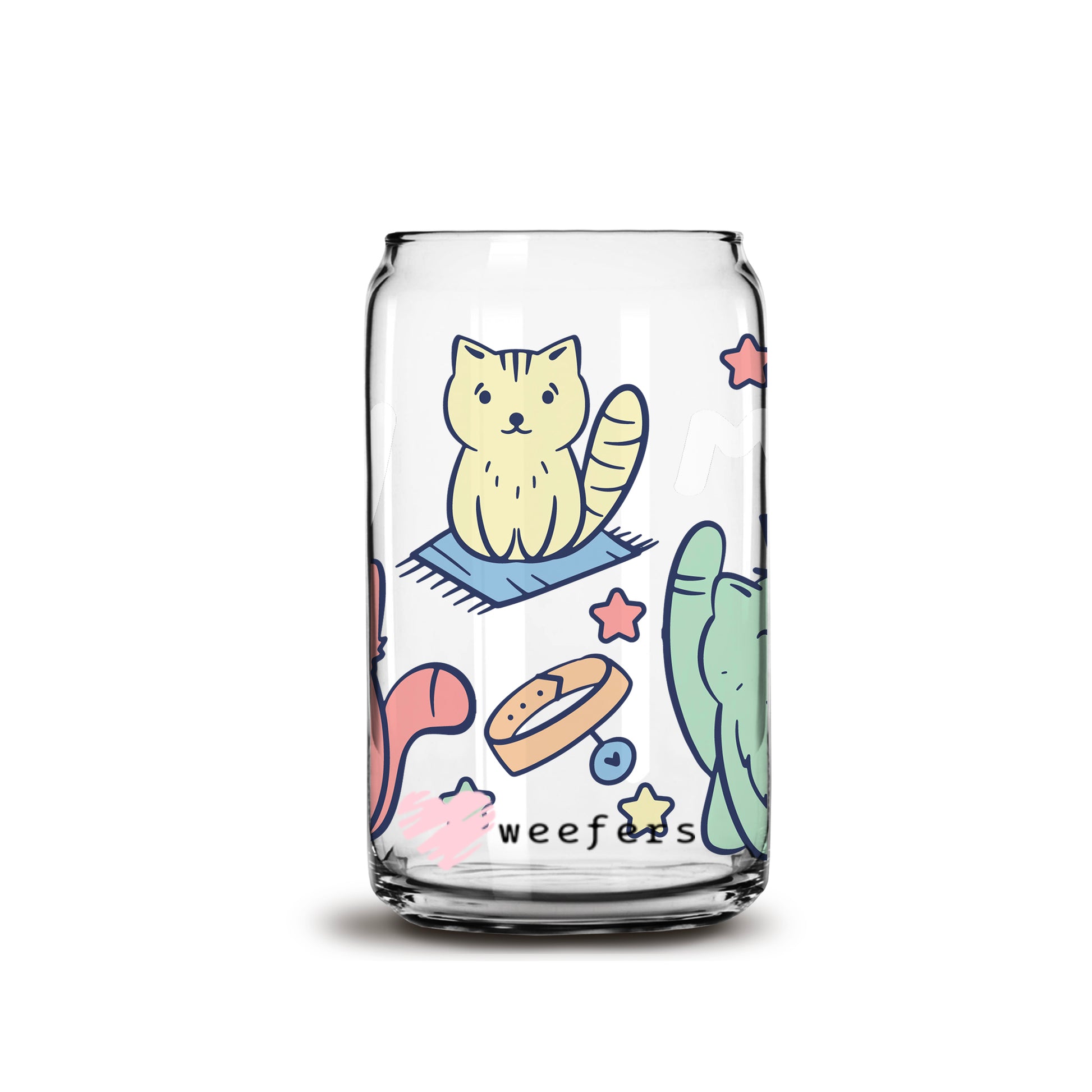 Retro Cat 2 Libbey Glass Can Wrap UV DTF Sublimation Transfers - Weefers