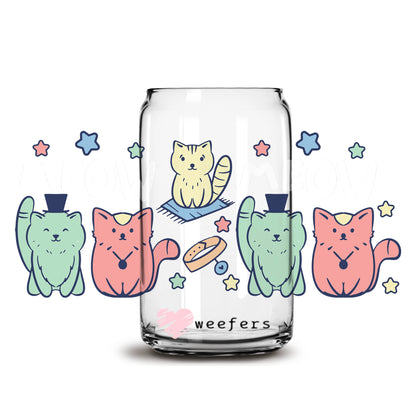 Retro Cat 2 Libbey Glass Can Wrap UV DTF Sublimation Transfers - Weefers