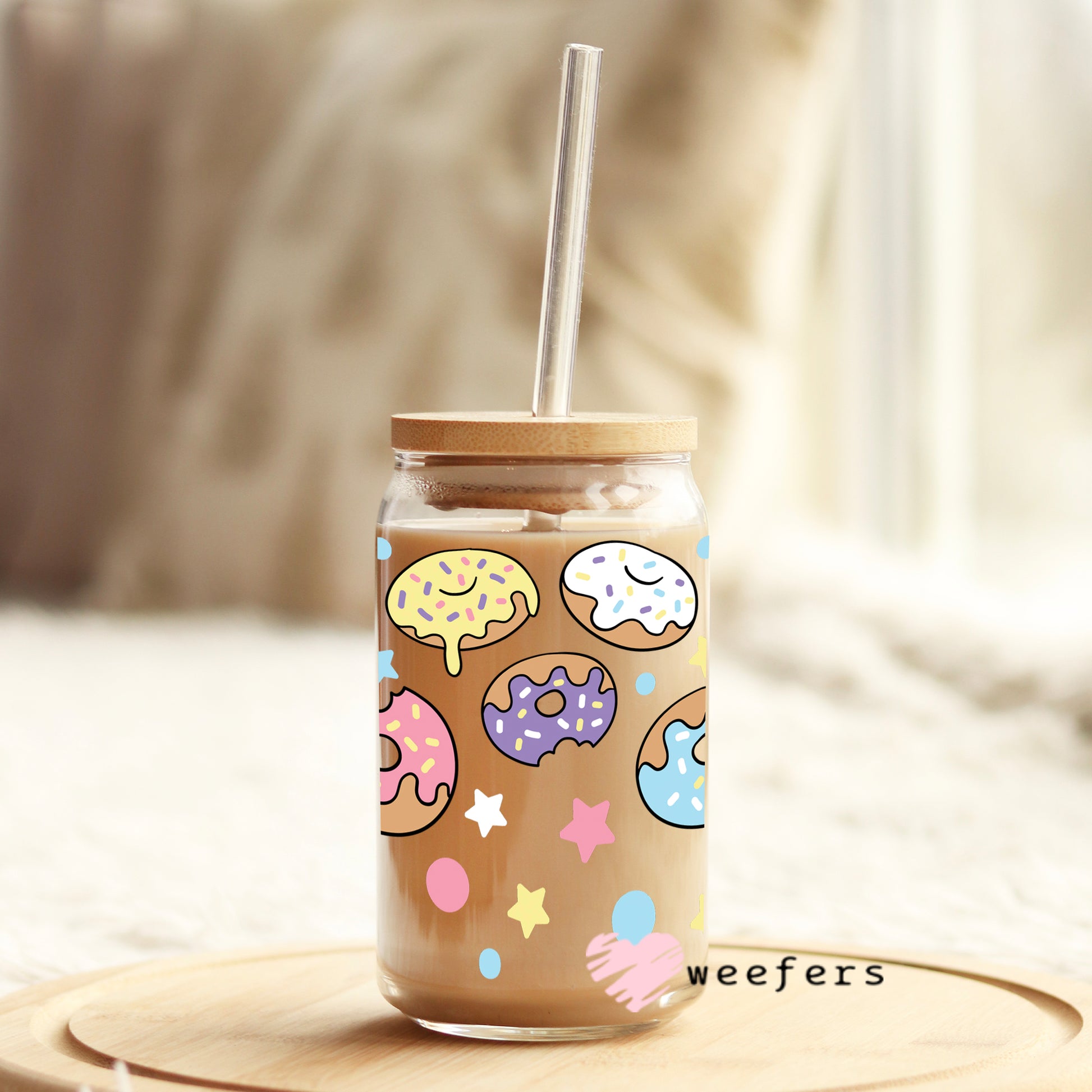 Yum Yum Donuts Libbey Glass Can Wrap UV DTF Sublimation Transfers - Weefers