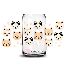 Load image into Gallery viewer, Kitty Cat Heads Libbey Glass Can Wrap UV-DTF Sublimation Transfers
