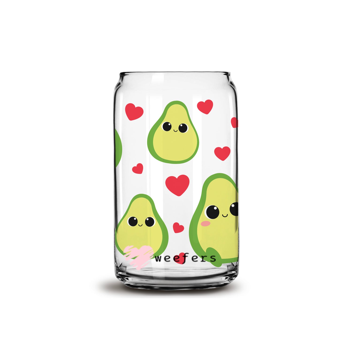 Valentine Avocado Cuties Libbey Glass Can Wrap UV DTF Sublimation Transfers - Weefers