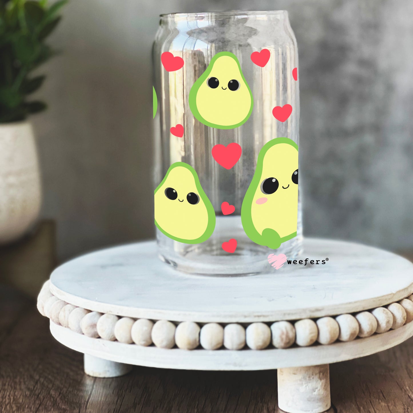 Valentine Avocado Cuties Libbey Glass Can Wrap UV DTF Sublimation Transfers - Weefers