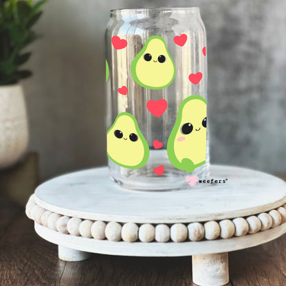 Valentine Avocado Cuties Libbey Glass Can Wrap UV DTF Sublimation Transfers - Weefers