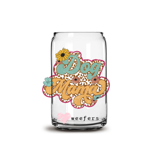 Retro Dog Mama 16oz Libbey Glass Can Wrap UV DTF or Sublimation DecalTransfers - Weefers