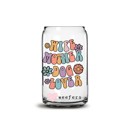 Wife Mother Dog Lover Libbey Glass Can Wrap UV DTF Sublimation Transfers - Weefers