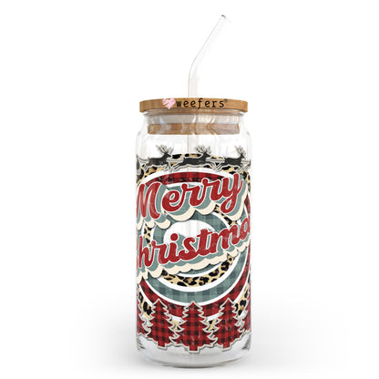 Vintage Merry Christmas 20oz Libbey Glass Can, 34oz Hip Sip, 40oz Tumbler UV DTF or Sublimation Decal Transfer - Weefers