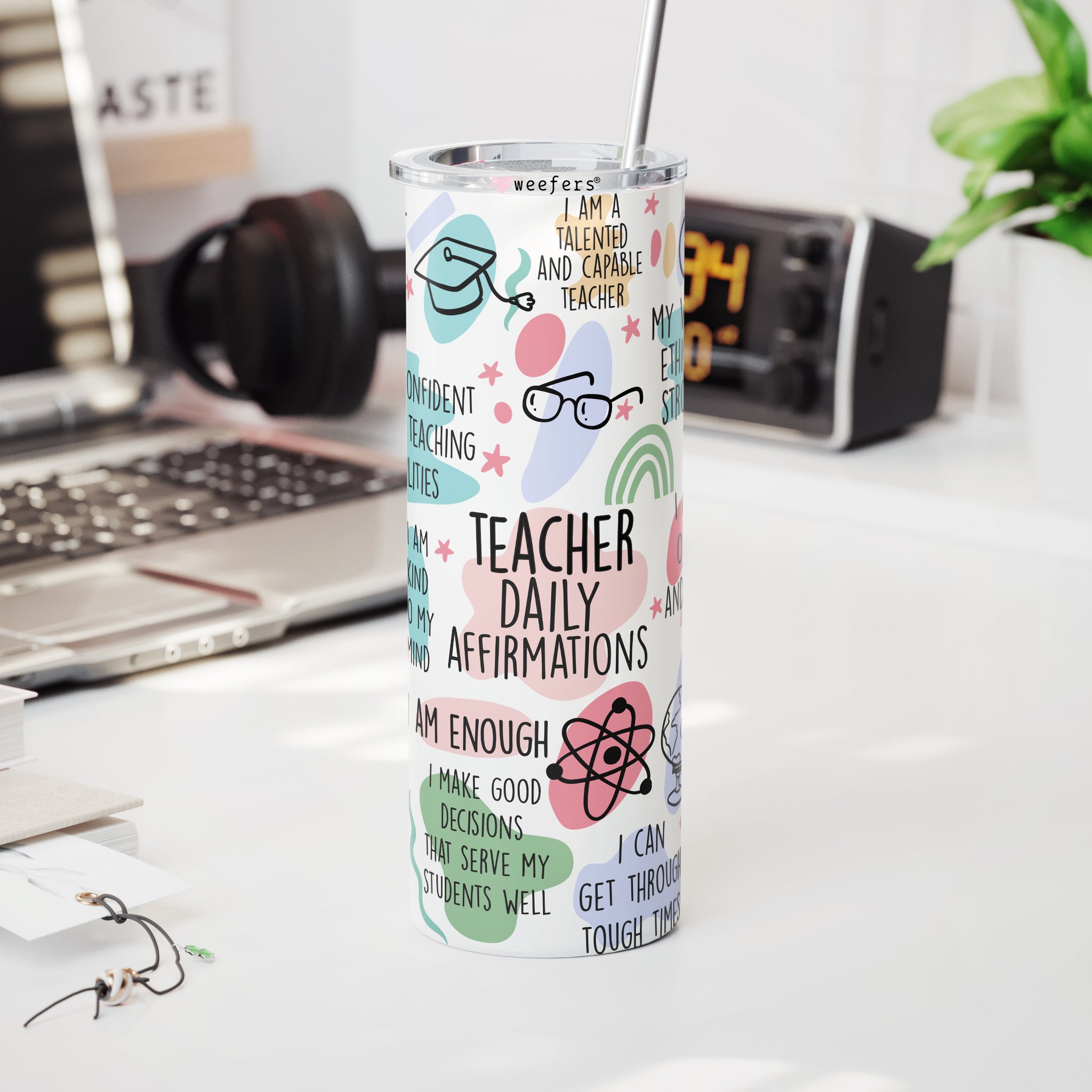 Daily Affirmations 20 oz Skinny Tumbler Wrap Sublimation Tumbler, Boho  Motivation Inspirational, Self Love, Positive Quotes, Gift for her