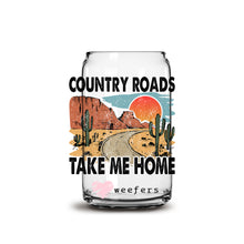 Load image into Gallery viewer, Country Roads Take Me Home 16oz Libbey Glass Can UV-DTF or Sublimation Wrap - Decal
