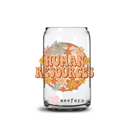 Retro Human Resources 16oz Libbey Glass Can UV DTF or Sublimation Wrap - Decal - Weefers