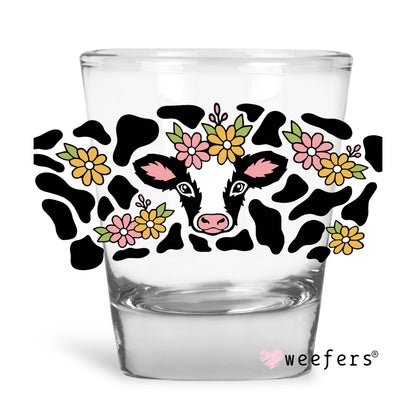 Daisy Cow Shot Glass Short UV DTF or Sublimation Wrap - Decal - Weefers