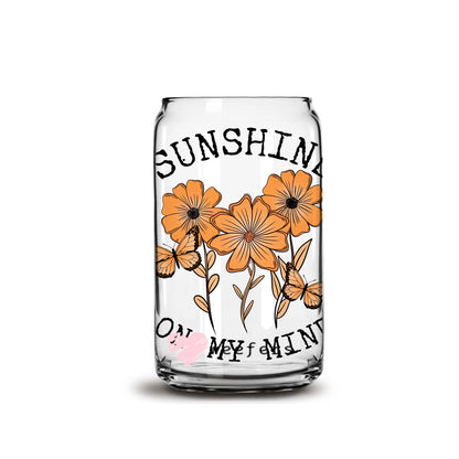 Sunshine on my Mind 16oz Libbey Glass Can UV DTF or Sublimation Wrap - Decal - Weefers