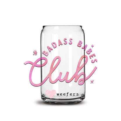 Badass Babes Club Libbey Glass Can UV DTF or Sublimation Wrap - Decal - Weefers