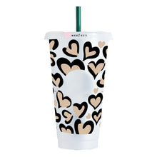 Load image into Gallery viewer, Heart Leopard Print Cold Cup Wrap- HOLE - Ready to apply
