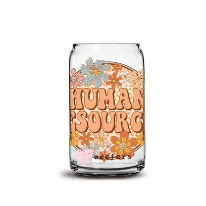 Retro Human Resources 16oz Libbey Glass Can UV DTF or Sublimation Wrap - Decal - Weefers