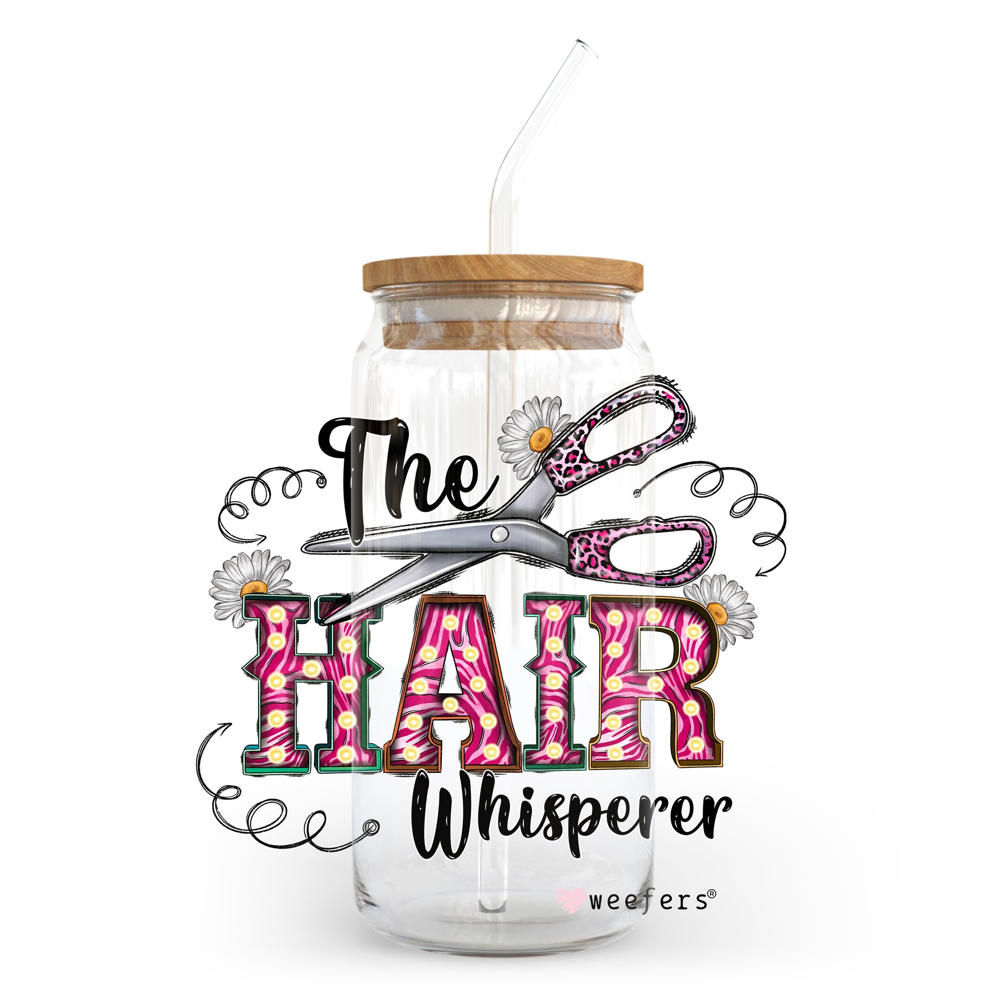 The Hair Whisperer 20oz Libbey Glass Can, 34oz Hip Sip, 40oz Tumbler UV DTF or Sublimation Decal Transfer - Weefers