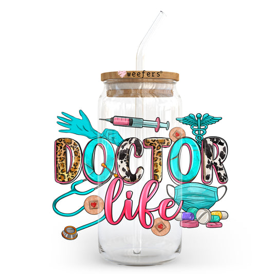 Doctor Life Western 20oz Libbey Glass Can UV DTF or Sublimation Wrap - Decal Transfer Weefers