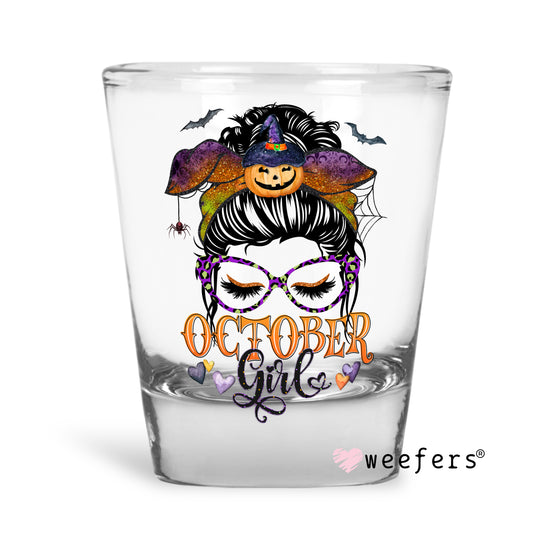 October Girl Shot Glass Short UV DTF or Sublimation Wrap - Decal - Weefers