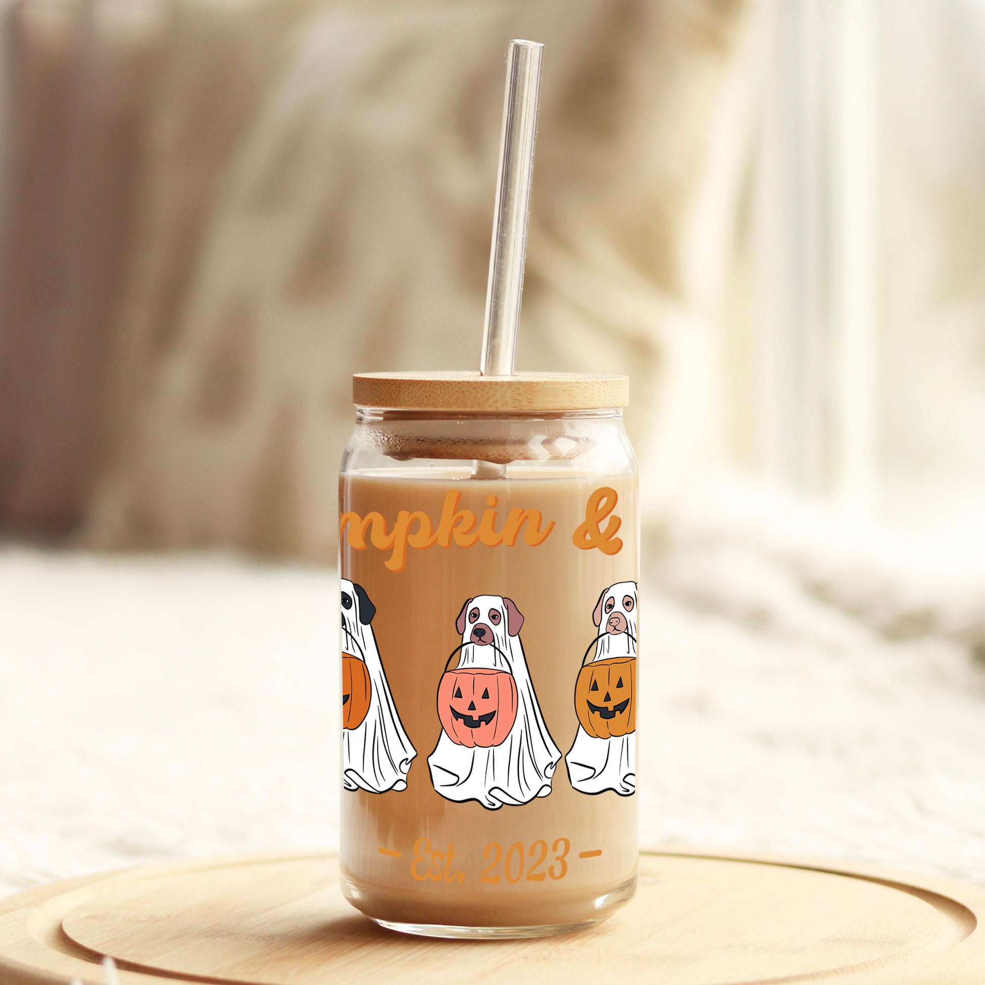 Pumpkin and Co Halloween 16oz Libbey Glass Can UV DTF or Sublimation Wrap - Decal - Weefers