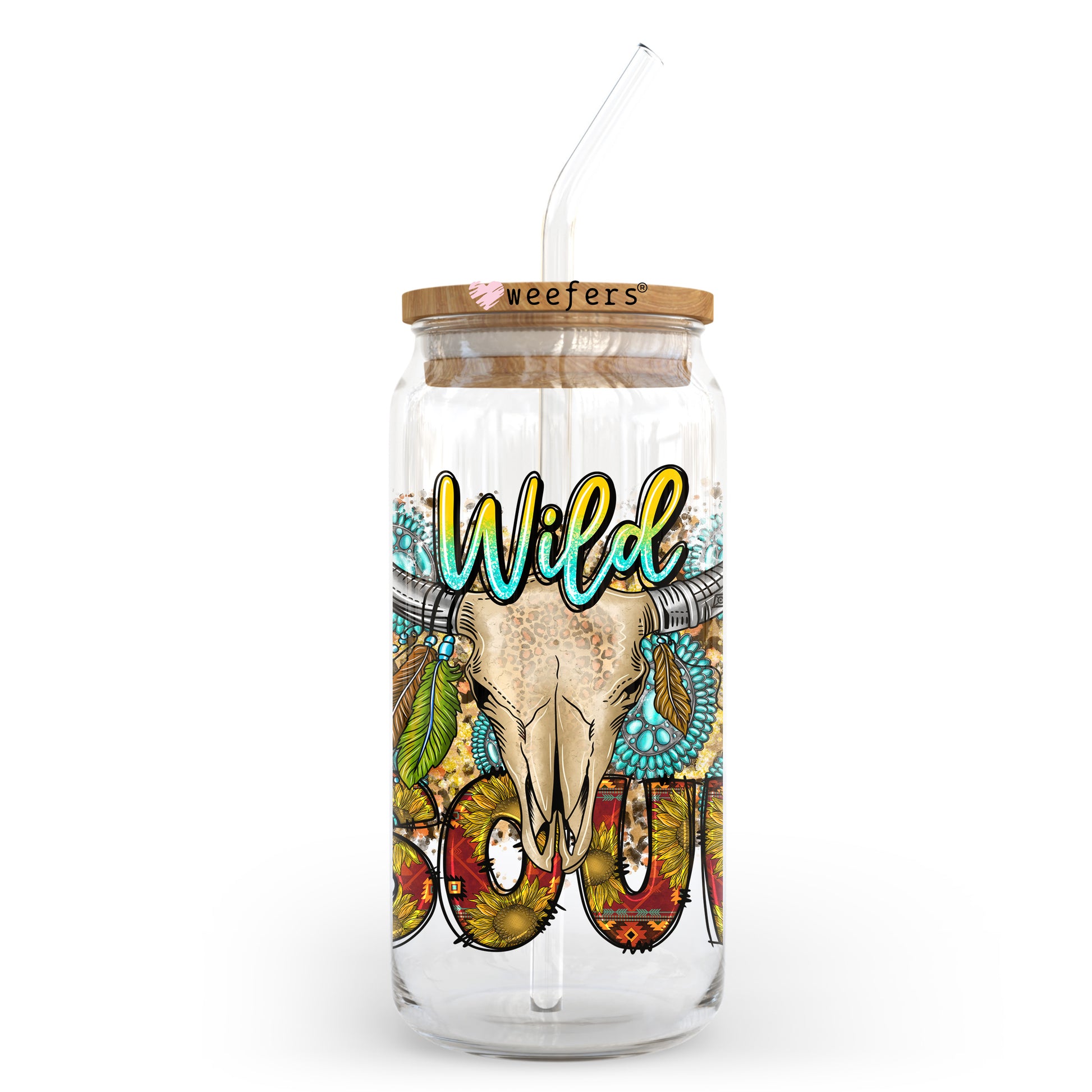 Wild Soul Western 20oz Libbey Glass Can UV DTF or Sublimation Wrap - Decal Transfer - Weefers