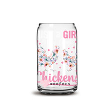 Load image into Gallery viewer, Just a Girl who Loves chickens 16oz Libbey Glass Can UV-DTF or Sublimation Wrap - Decal

