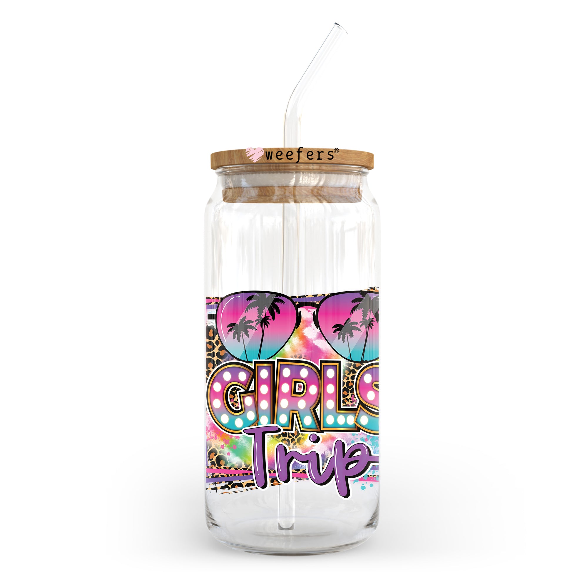 Girls Trip Purple 20oz Libbey Glass Can UV DTF or Sublimation Wrap - Decal Transfer - Weefers