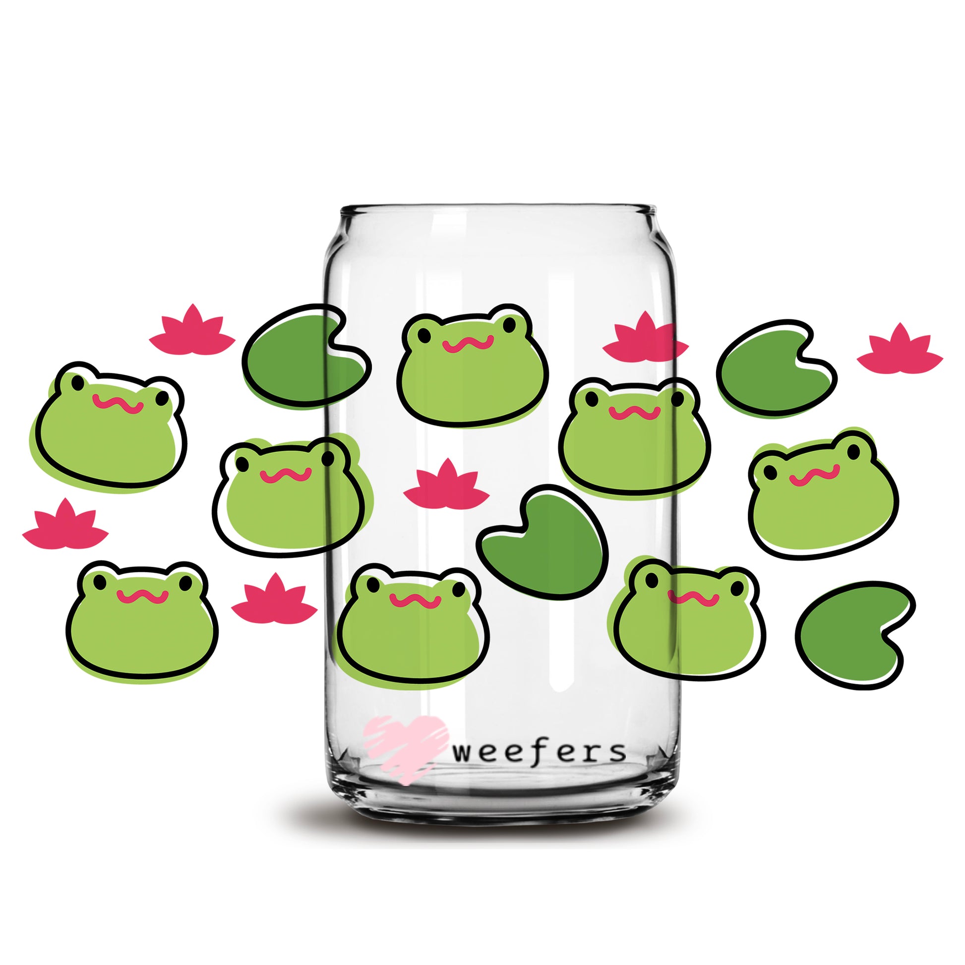 Froggy Frog Libbey Glass Can UV DTF or Sublimation Wrap - Decal - Weefers