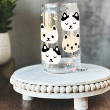Load image into Gallery viewer, Kitty Cat Heads Libbey Glass Can Wrap UV-DTF Sublimation Transfers
