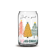 Load image into Gallery viewer, Just a Girl who Loves Christmas 16oz Libbey Glass Can UV-DTF or Sublimation Wrap - Decal
